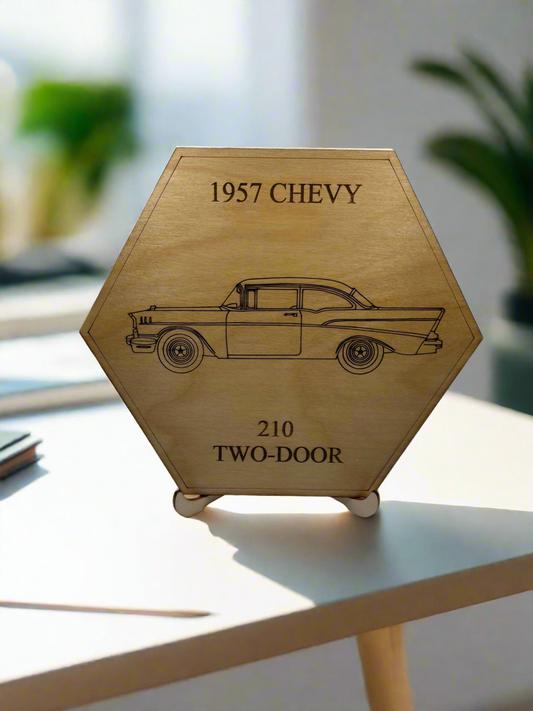 Vintage 1957 Chevy Wall or Display Art, Ornament or Coaster Set - Perfect for Car Enthusiasts (1 piece)